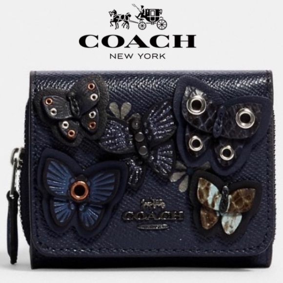 Coach Handbags - Coach Small Trifold Wallet With Butterfly Applique